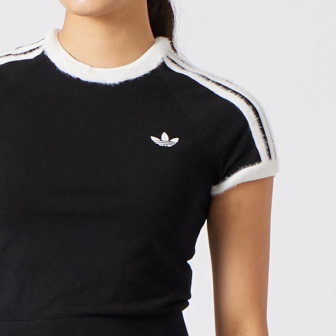 adidas Originals [アディダス オリジナルス] スリムニットTシャツ [MGU70] KS7375 &&モデル身長：162cm 着用サイズ：M&&