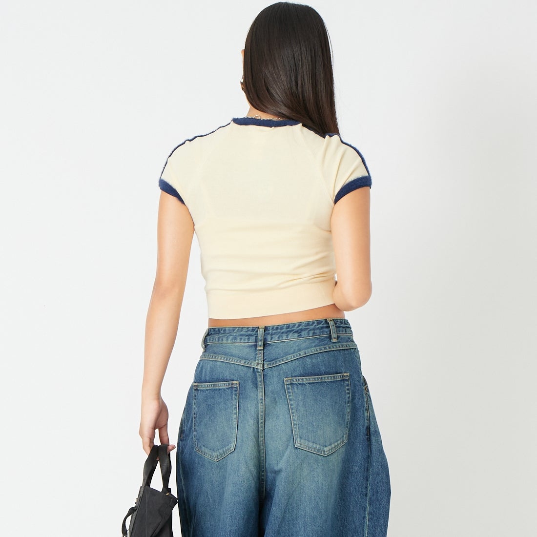 adidas Originals [アディダス オリジナルス] スリムニットTシャツ [MGU70] KS7376 &&モデル身長：162cm 着用サイズ：M&&