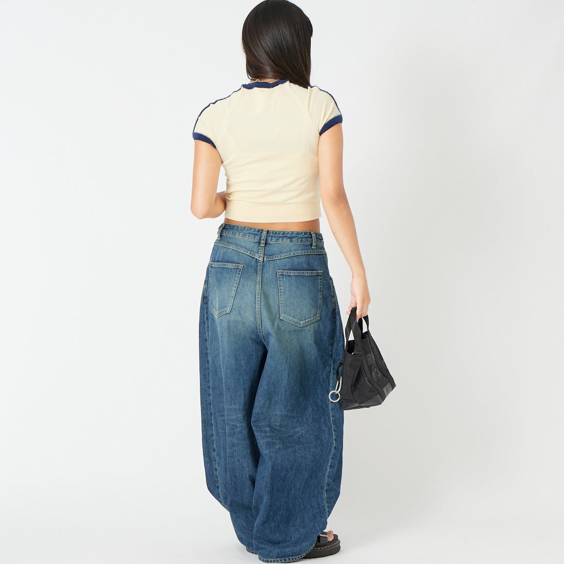 adidas Originals [アディダス オリジナルス] スリムニットTシャツ [MGU70] KS7376 &&モデル身長：162cm 着用サイズ：M&&