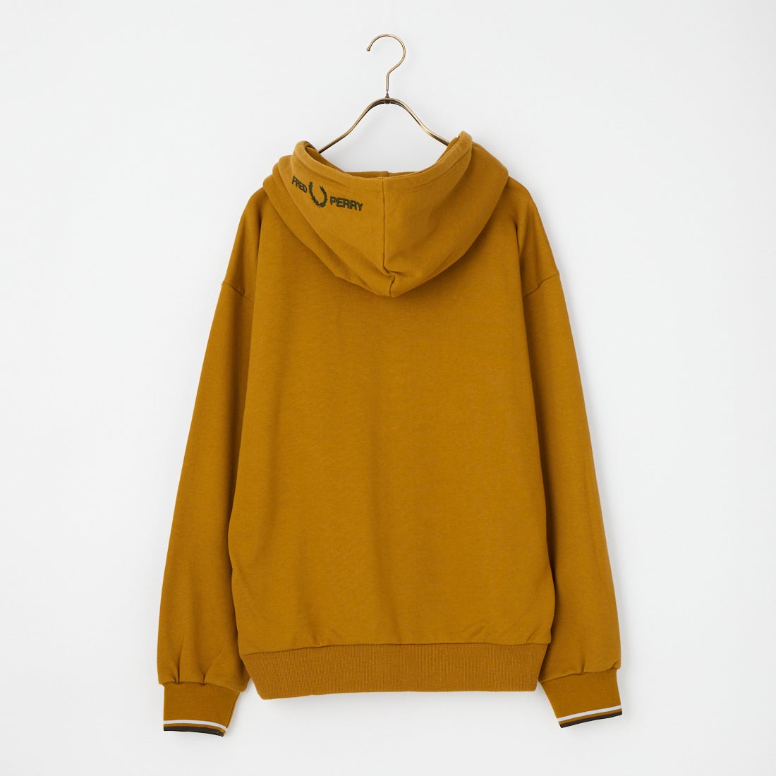 FRED PERRY [フレッドペリー] 別注 フードロゴ刺繍スウェットジップパーカー [FPM-26A-011JF] DARK CARAM
