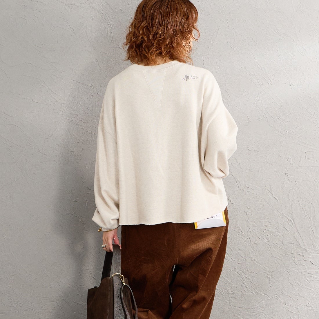 Americana × JEANS FACTORY [アメリカーナ × ジーンズファクトリー] 別注 カレッジロゴプリント カットオフスウェット [ASO-899-1-JF] ｵｰﾄﾐｰﾙ &&モデル身長：158cm 着用サイズ：ONE SIZE&&