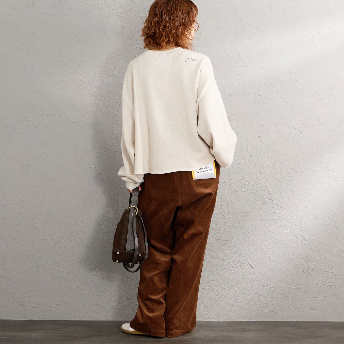 Americana × JEANS FACTORY [アメリカーナ × ジーンズファクトリー] 別注 カレッジロゴプリント カットオフスウェット [ASO-899-1-JF] ｵｰﾄﾐｰﾙ &&モデル身長：158cm 着用サイズ：ONE SIZE&&