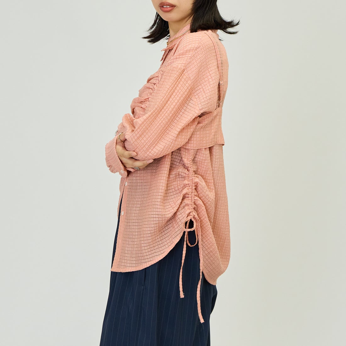 nenom [ネノム] マルチWAY ビスチェセットシャツブラウス [NE26322026] 41 PINK &&モデル身長：162cm 着用サイズ：F&&