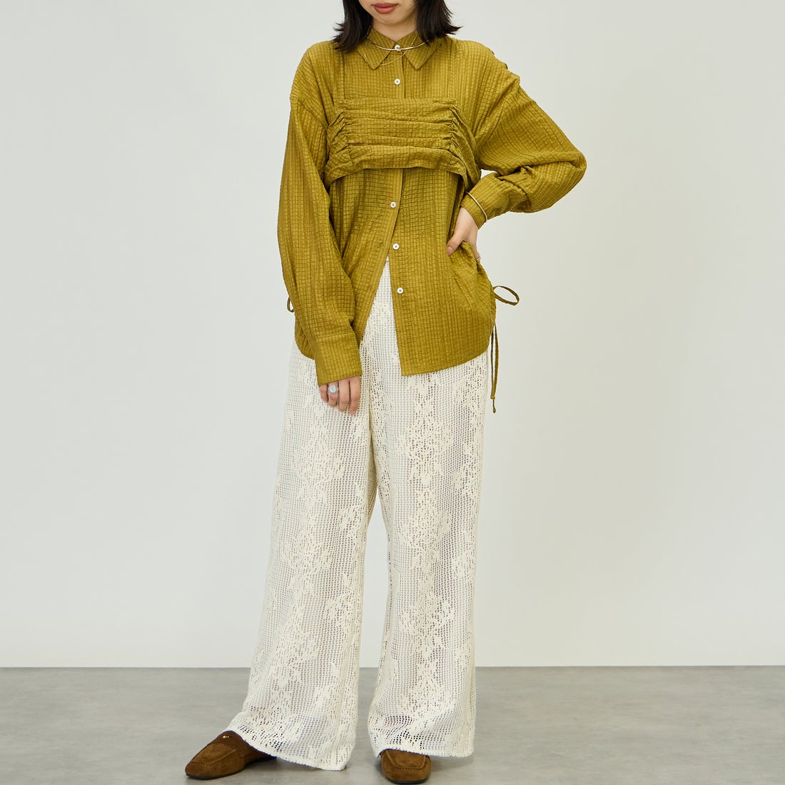 nenom [ネノム] マルチWAY ビスチェセットシャツブラウス [NE26322026] 35 MASTAR &&モデル身長：162cm 着用サイズ：F&&