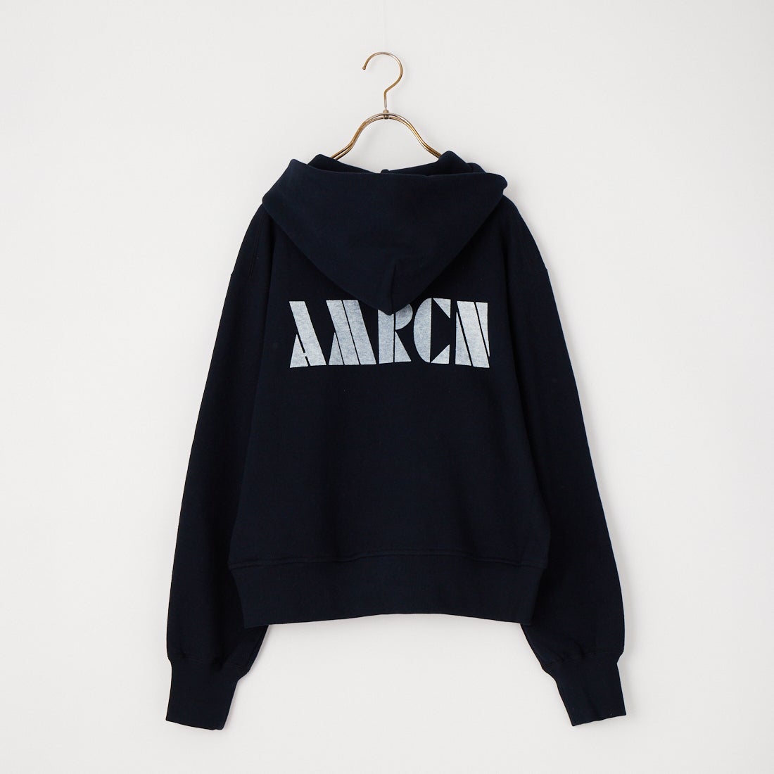 Americana × JEANS FACTORY [アメリカーナ × ジーンズファクトリー] 別注 AMRCN バックプリント ジップフードパーカー [ASO-900-JF] ﾈｲﾋﾞｰ