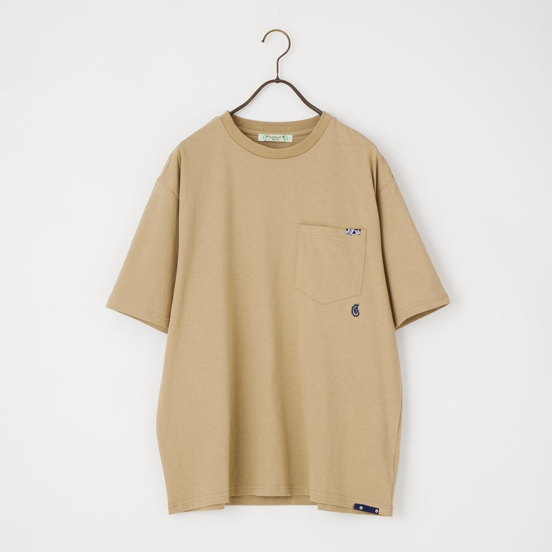 ELEPHANT [エレファント] 別注 バックロゴ刺繍Tシャツ [26PK-C003-JF] BEIGE
