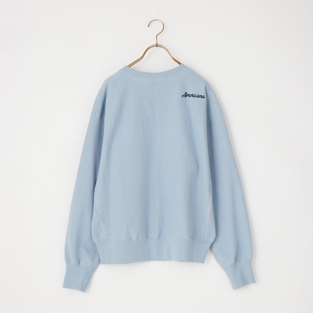 Americana × JEANS FACTORY [アメリカーナ × ジーンズファクトリー] 別注 リメイク風キーネック カレッジロゴスウェット [ASO-898-1-JF] ﾌﾞﾙｰｸﾞﾚｰ