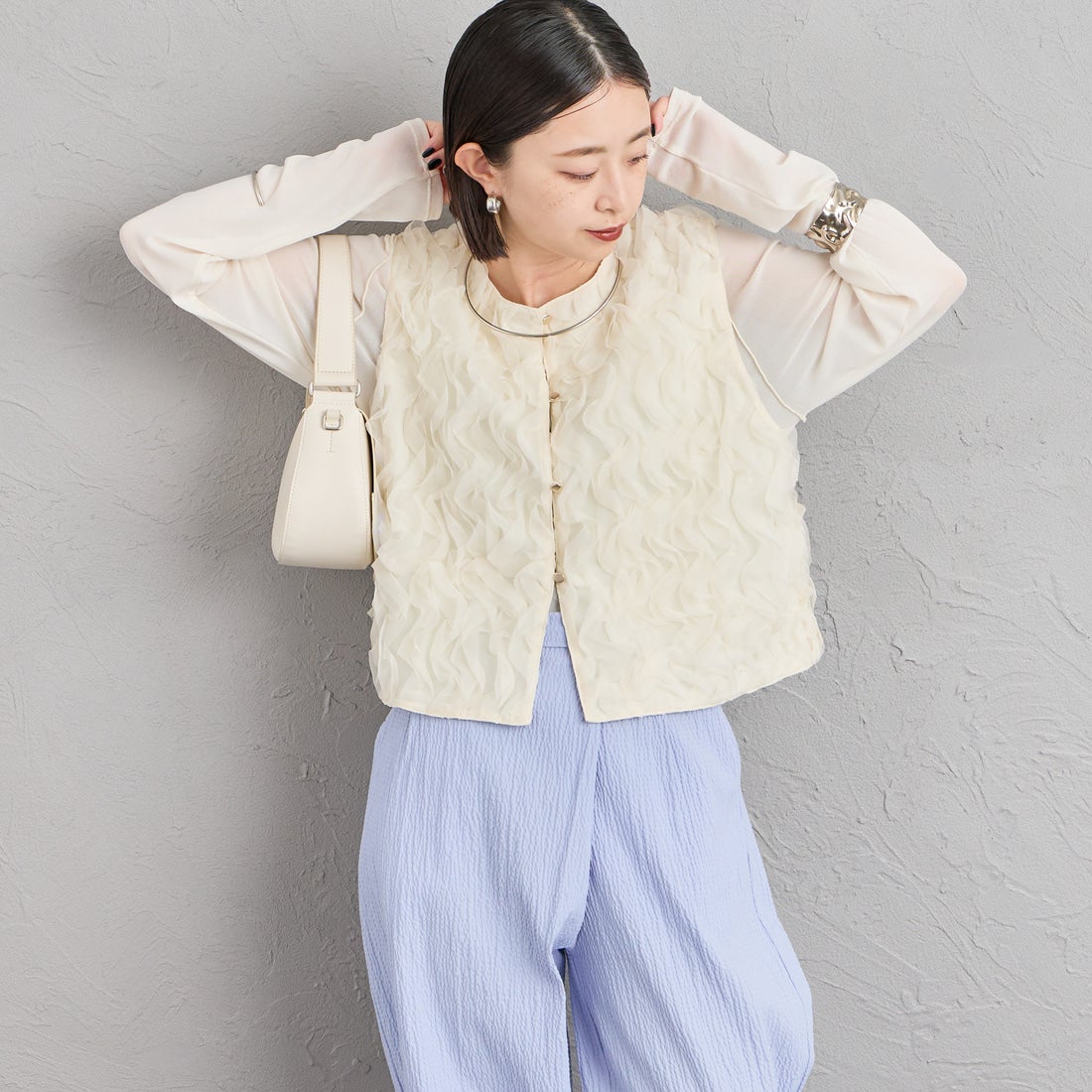 21 IVORY&&モデル身長：150cm 着用サイズ：F&&