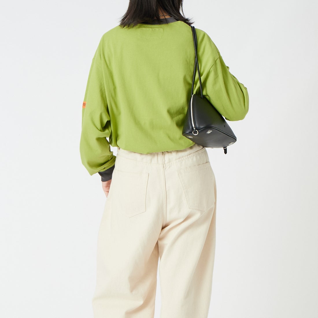 UNIVERSAL OVERALL [ユニバーサルオーバーオール] 別注 ワンポイントロゴ刺繍 ロングスリーブTシャツ [U2633215IN-JF] WHITE