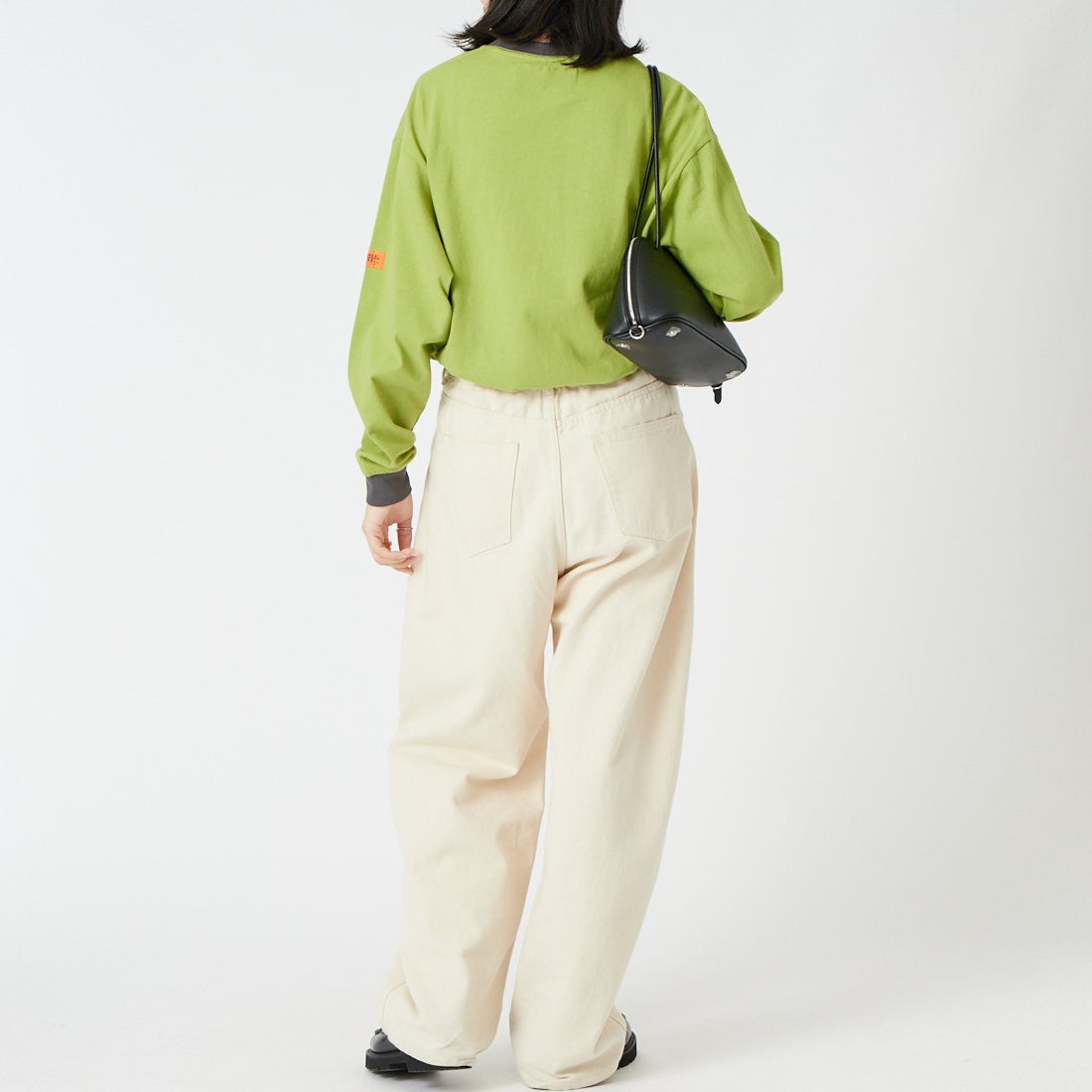 UNIVERSAL OVERALL [ユニバーサルオーバーオール] 別注 ワンポイントロゴ刺繍 ロングスリーブTシャツ [U2633215IN-JF] OATMEAL