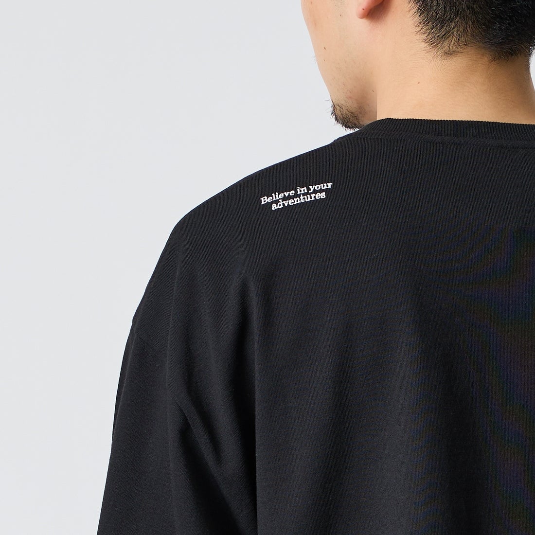 JEANSFACTORY × NANGA [ジーンズファクトリー × ナンガ] 別注 ドローコード付き ポケットロングスリーブTシャツ [NW2601-JF] BLACK &&モデル身長：168cm 着用サイズ：L&&