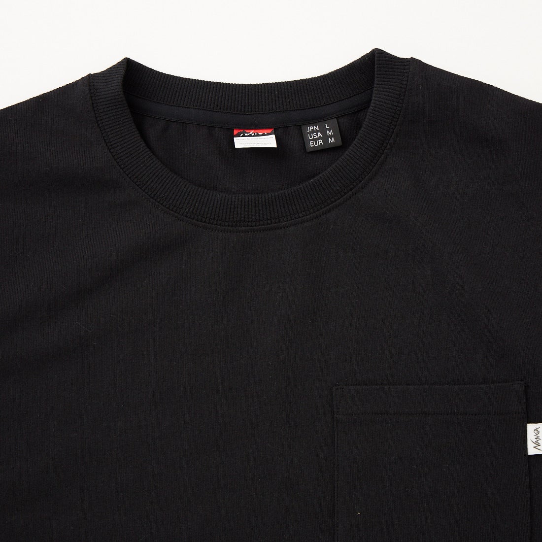 JEANSFACTORY × NANGA [ジーンズファクトリー × ナンガ] 別注 ドローコード付き ポケットロングスリーブTシャツ [NW2601-JF] BLACK
