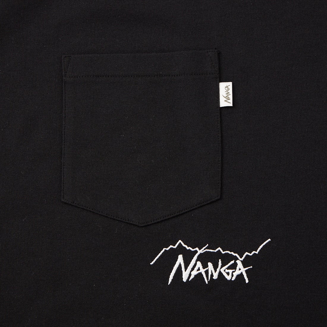 JEANSFACTORY × NANGA [ジーンズファクトリー × ナンガ] 別注 ドローコード付き ポケットロングスリーブTシャツ [NW2601-JF] BLACK
