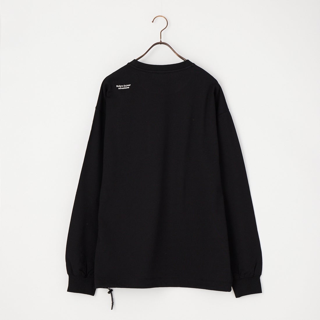 JEANSFACTORY × NANGA [ジーンズファクトリー × ナンガ] 別注 ドローコード付き ポケットロングスリーブTシャツ [NW2601-JF] BLACK
