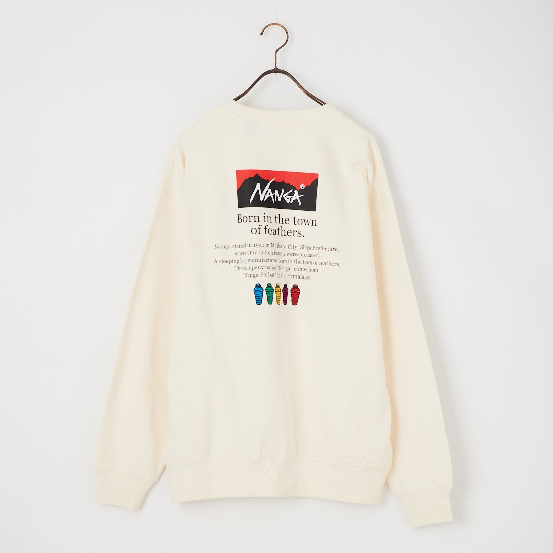 JEANSFACTORY × NANGA [ジーンズファクトリー × ナンガ] 別注 ヒストリーロゴ ネブクロ刺繍スウェット [NW2606-JF] WHITE