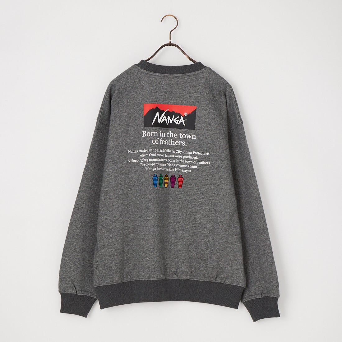JEANSFACTORY × NANGA [ジーンズファクトリー × ナンガ] 別注 ヒストリーロゴ ネブクロ刺繍スウェット [NW2606-JF] CHARCOAL