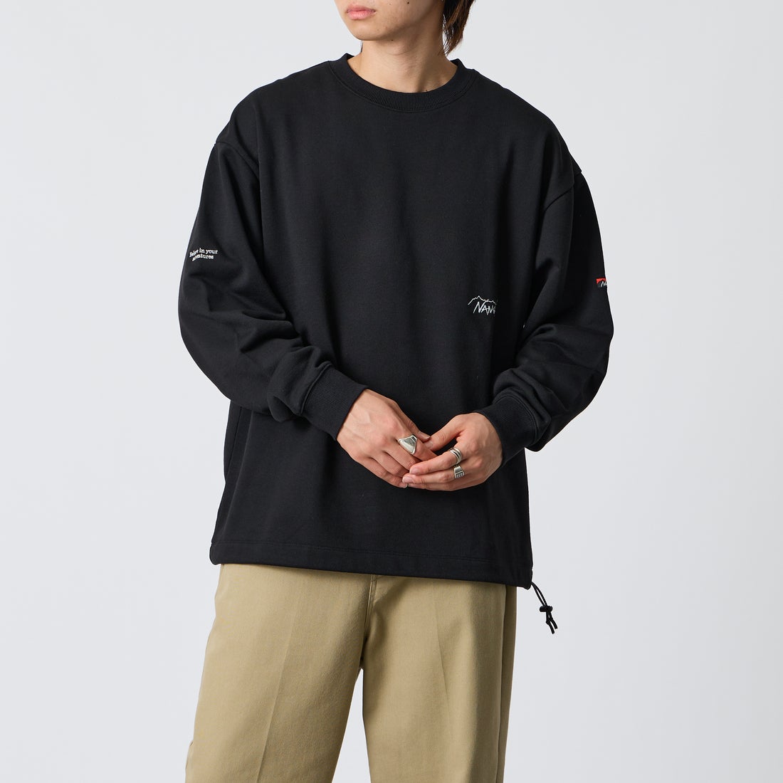 BLACK&&モデル身長：177cm 着用サイズ：L&&