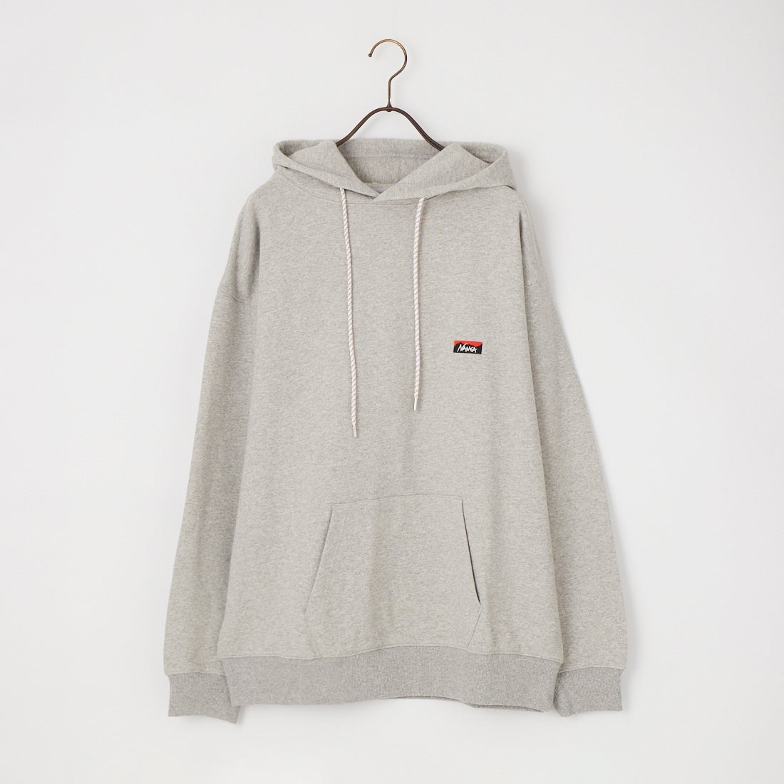 JEANSFACTORY × NANGA [ジーンズファクトリー × ナンガ] 別注 フードロゴ刺繍スウェットパーカー [NW2604-JF] GRAY