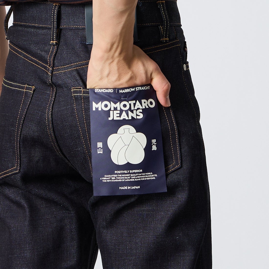 MOMOTARO JEANS [モモタロウ ジーンズ] 500 14.7ozスタンダード ナローストレートデニム [MMJZ0500] ID &&モデル身長：177cm 着用サイズ：28&&