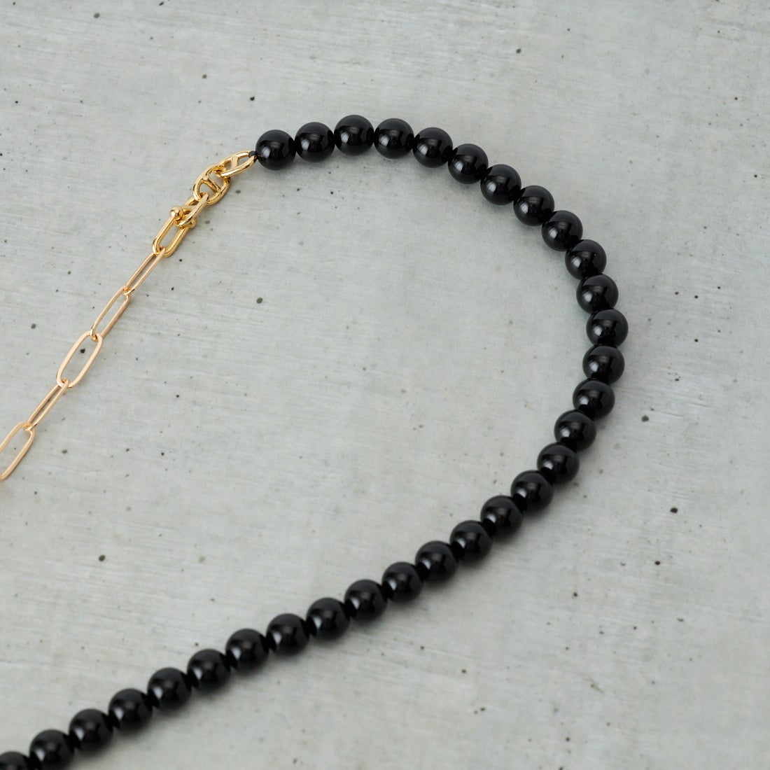 EO [イオ] オニキスミックスチェーンネックレス [EO24SS-07] BLACK/GOLD