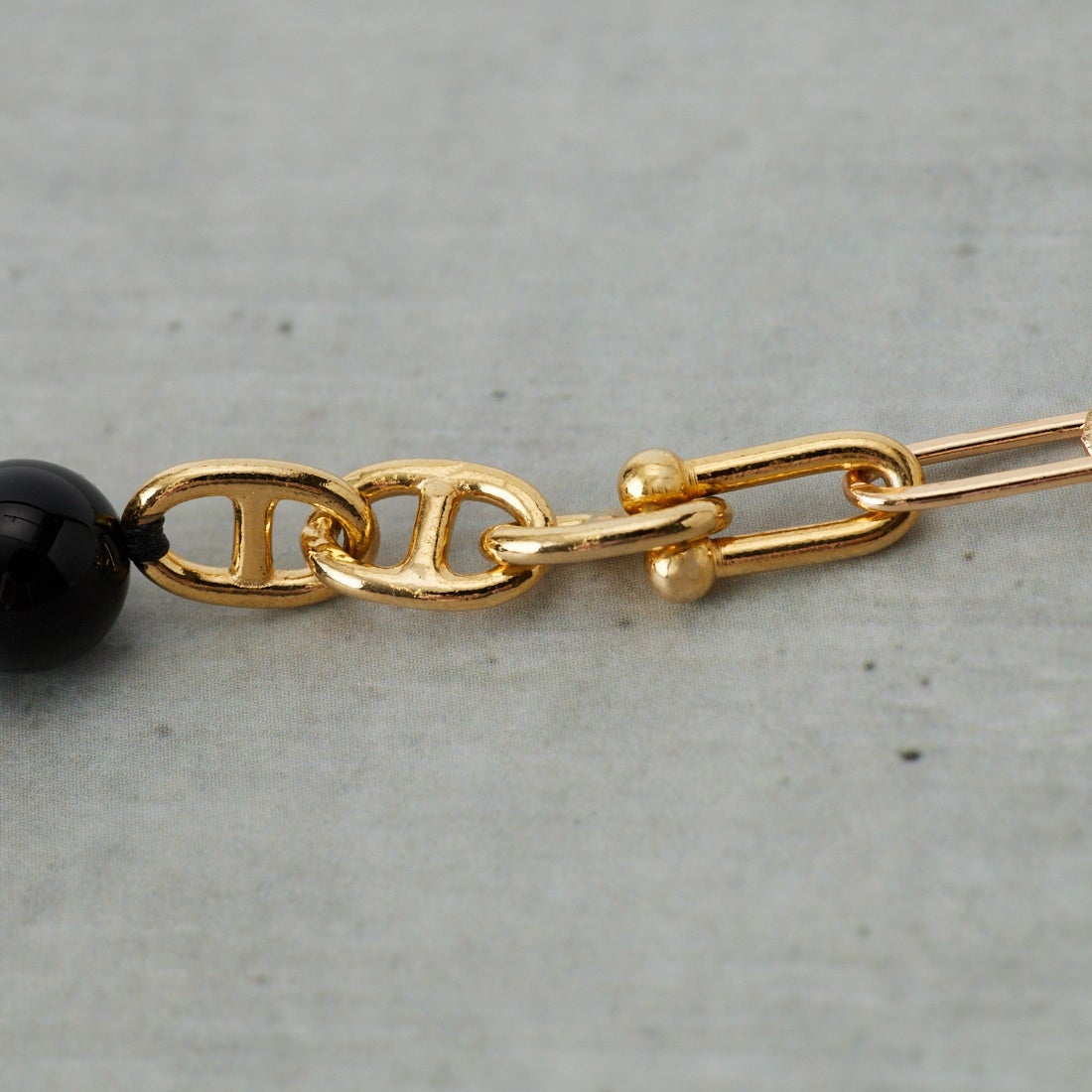 EO [イオ] オニキスミックスチェーンネックレス [EO24SS-07] BLACK/GOLD