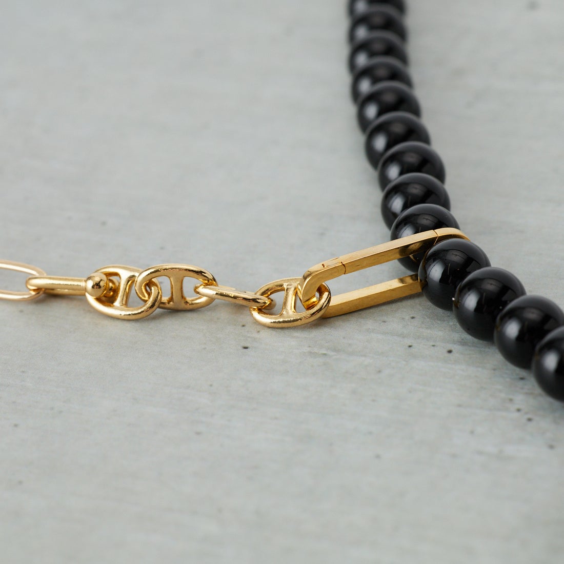 EO [イオ] オニキスミックスチェーンネックレス [EO24SS-07] BLACK/GOLD