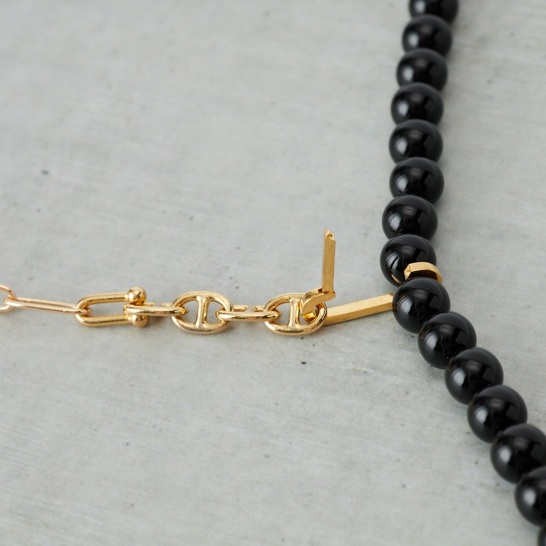 EO [イオ] オニキスミックスチェーンネックレス [EO24SS-07] BLACK/GOLD