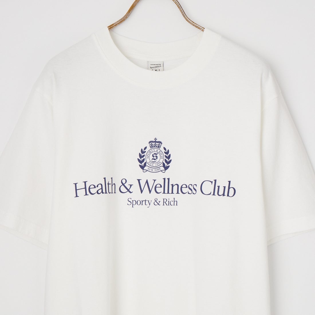 Sporty&Rich [スポーティアンドリッチ] H&W クレストロゴTシャツ [SR01TO1197-10241] WHT NVY