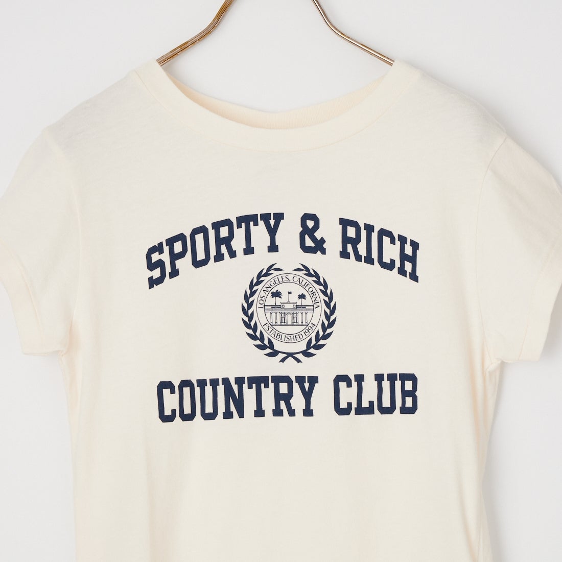 Sporty&Rich [スポーティアンドリッチ] バーシティ クレストエッセンシャルTシャツ [SR02TO1117-6218] ECR NVY