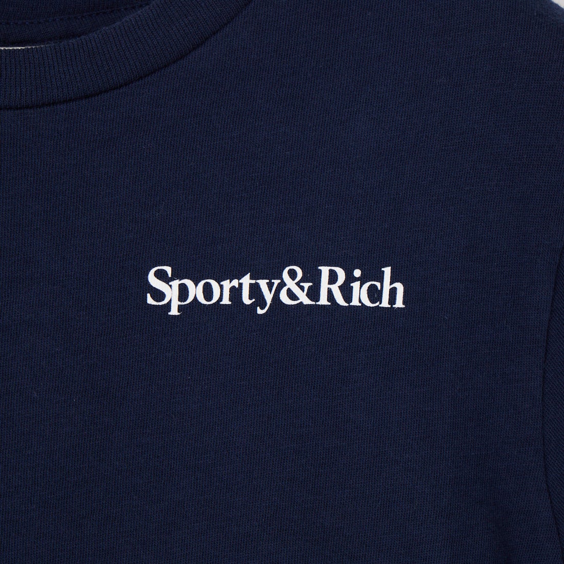 Sporty&Rich [スポーティアンドリッチ] PLAY TENNIS キッズTシャツ [SR06TO0487-5300] D.NVY WHT