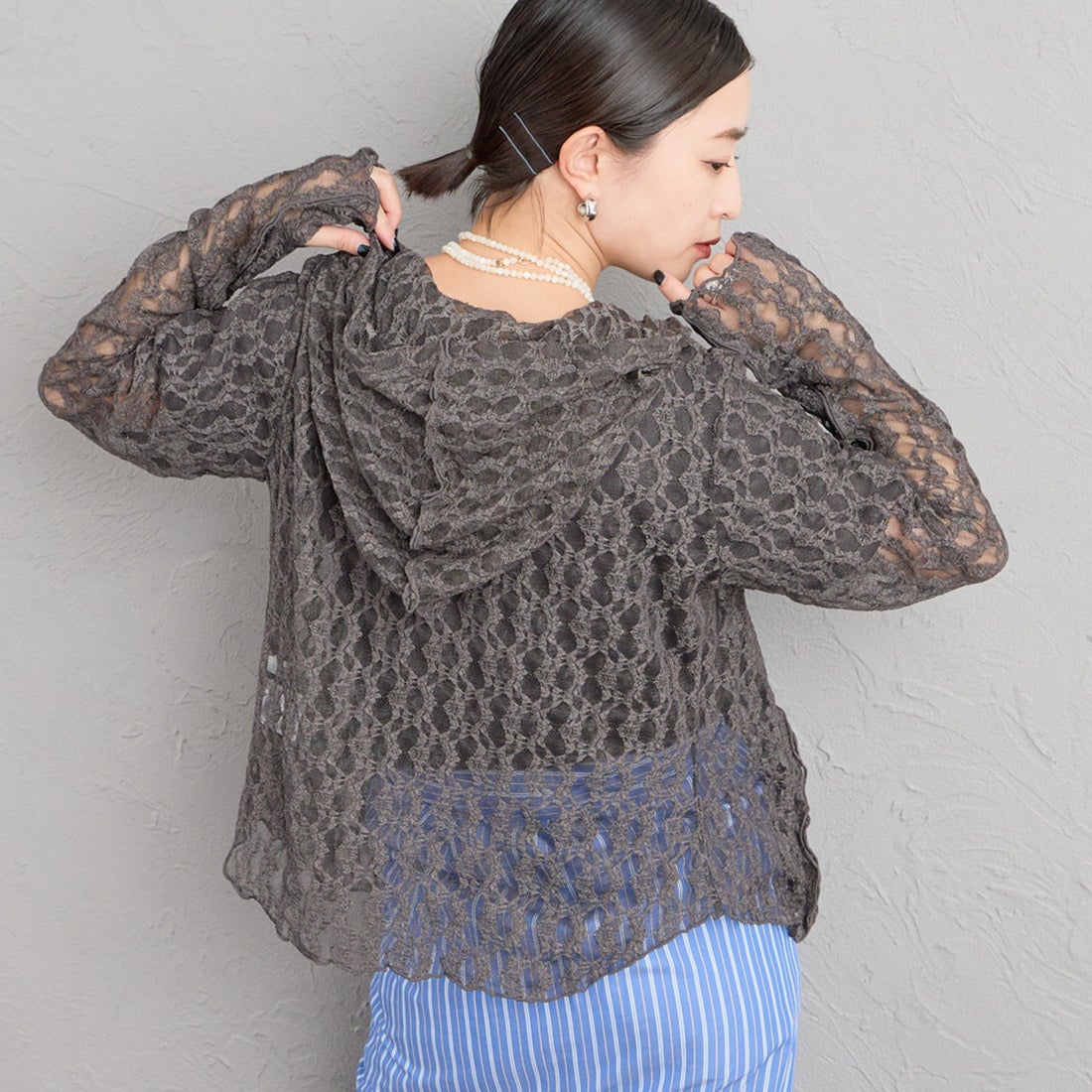 08 CHARCOA&&モデル身長：150cm 着用サイズ：F&&