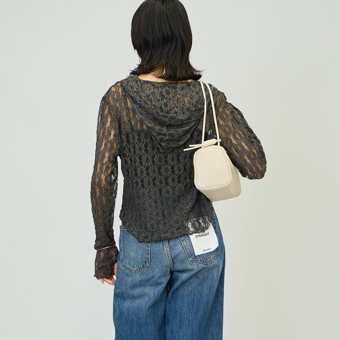nenom [ネノム] 総レース シアージップパーカー [NE26332011] 08 CHARCOA &&モデル身長：162cm 着用サイズ：F&&