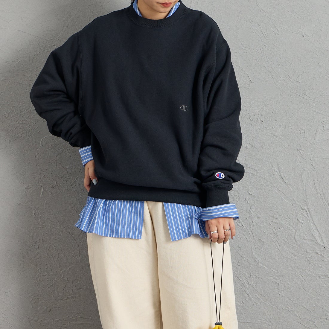 090 BLACK&&モデル身長：156cm 着用サイズ：S&&
