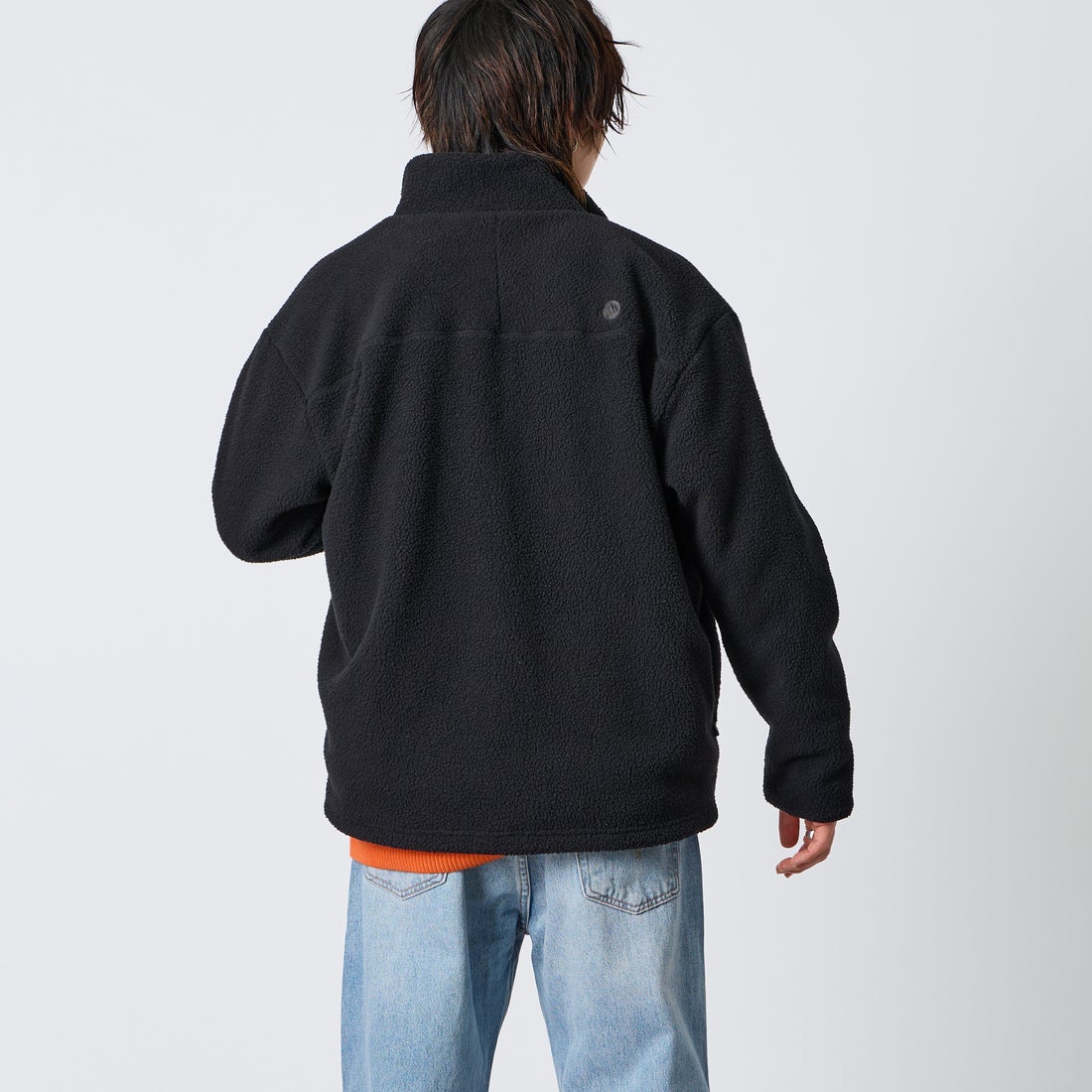 Marmot [マーモット] 別注 ATT ボアフリースジャケット [MTFW26UFL330IN-JF] BLACK &&モデル身長：177cm 着用サイズ：L&&
