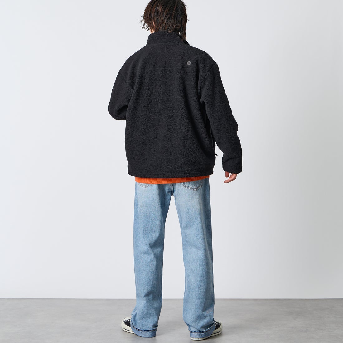Marmot [マーモット] 別注 ATT ボアフリースジャケット [MTFW26UFL330IN-JF] BLACK &&モデル身長：177cm 着用サイズ：L&&