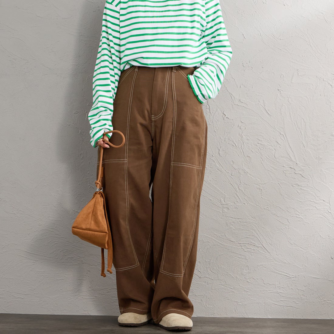 BROWN&&モデル身長：156cm 着用サイズ：M&&