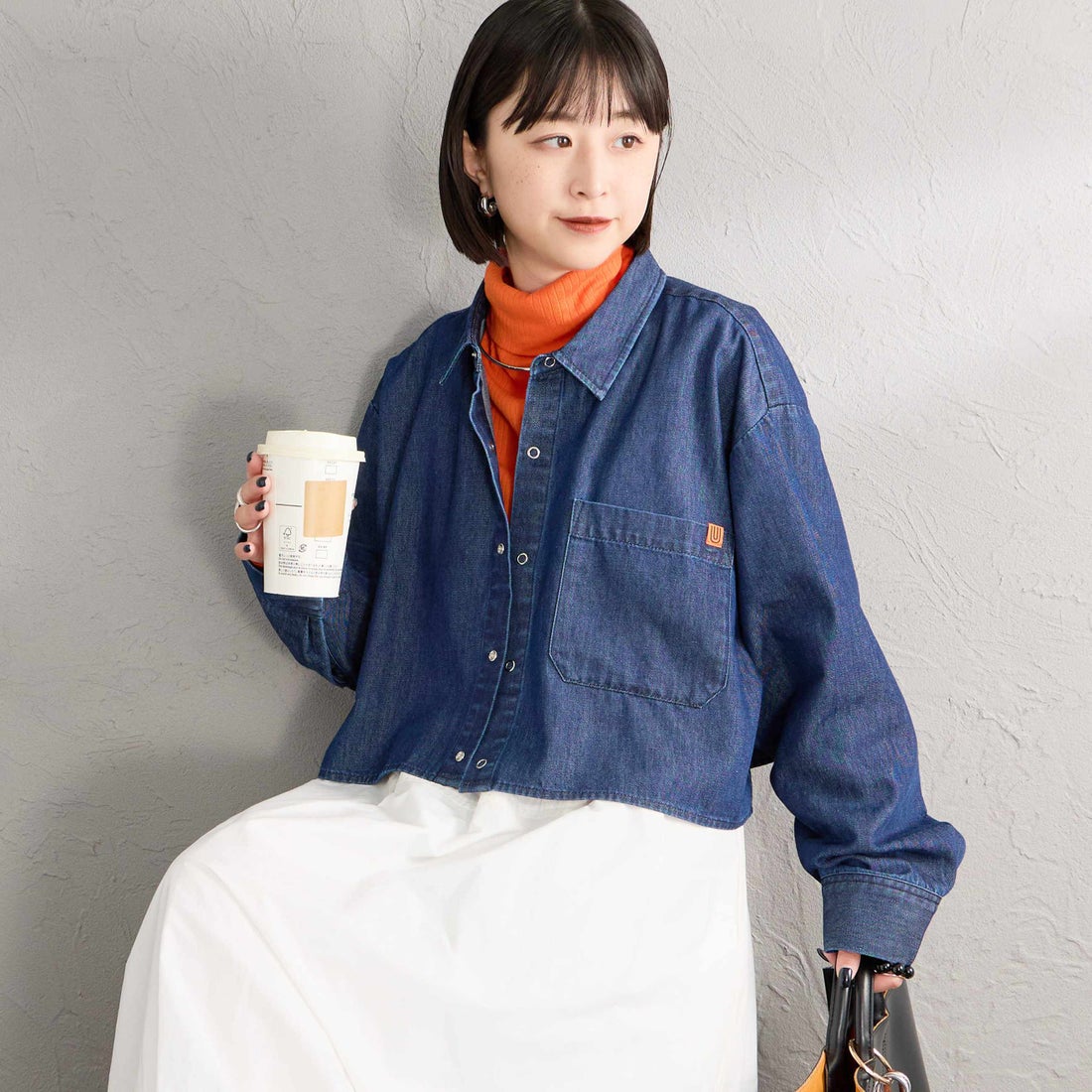 D.BLUE&&モデル身長：150cm 着用サイズ：F&&