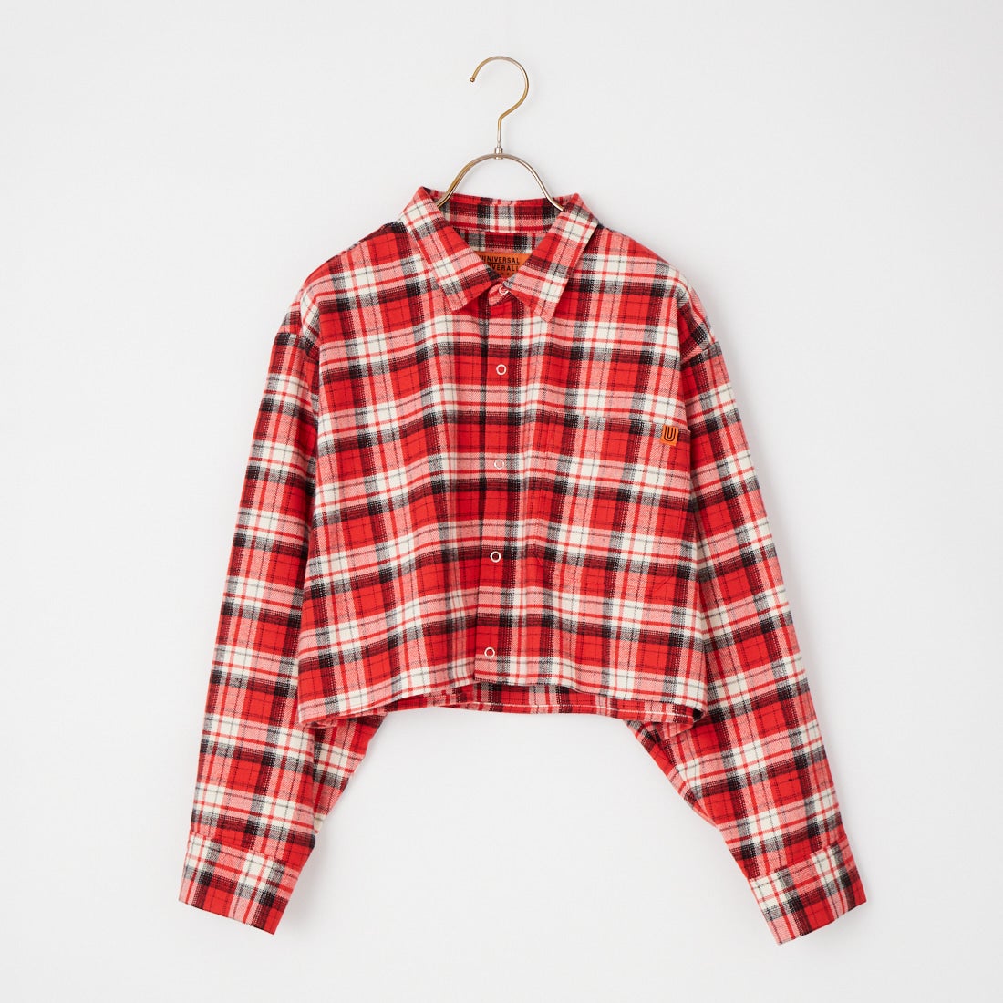 UNIVERSAL OVERALL [ユニバーサルオーバーオール] 別注 ショート丈 ビッグポケットシャツ [U2632158IN-JF] RED