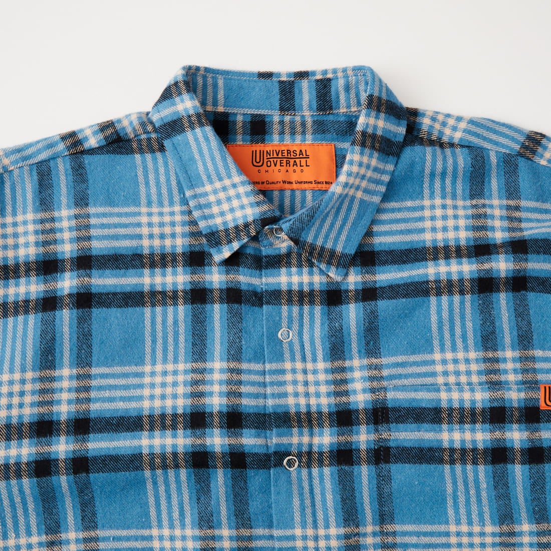 UNIVERSAL OVERALL [ユニバーサルオーバーオール] 別注 ショート丈 ビッグポケットシャツ [U2632158IN-JF] BLUE