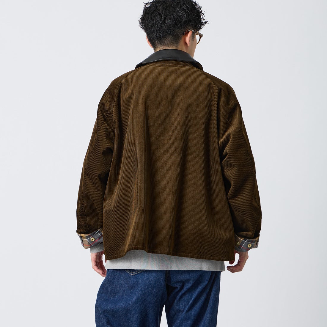 Barbour [バブアー] 別注 TRANSPORT トランスポートコーデュロイジャケット [262MCAS247-JF] BROWN &&モデル身長：168cm 着用サイズ：38&&