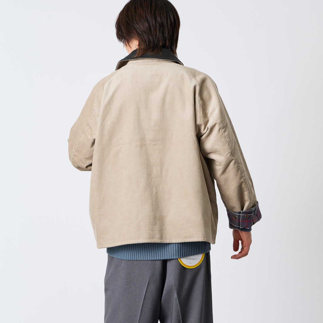 Barbour [バブアー] 別注 TRANSPORT トランスポートコーデュロイジャケット [262MCAS247-JF] GREIGE &&モデル身長：177cm 着用サイズ：38&&