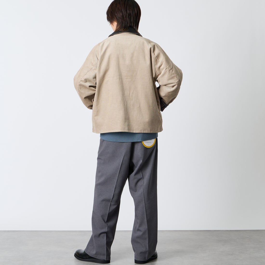 Barbour [バブアー] 別注 TRANSPORT トランスポートコーデュロイジャケット [262MCAS247-JF] GREIGE &&モデル身長：177cm 着用サイズ：38&&