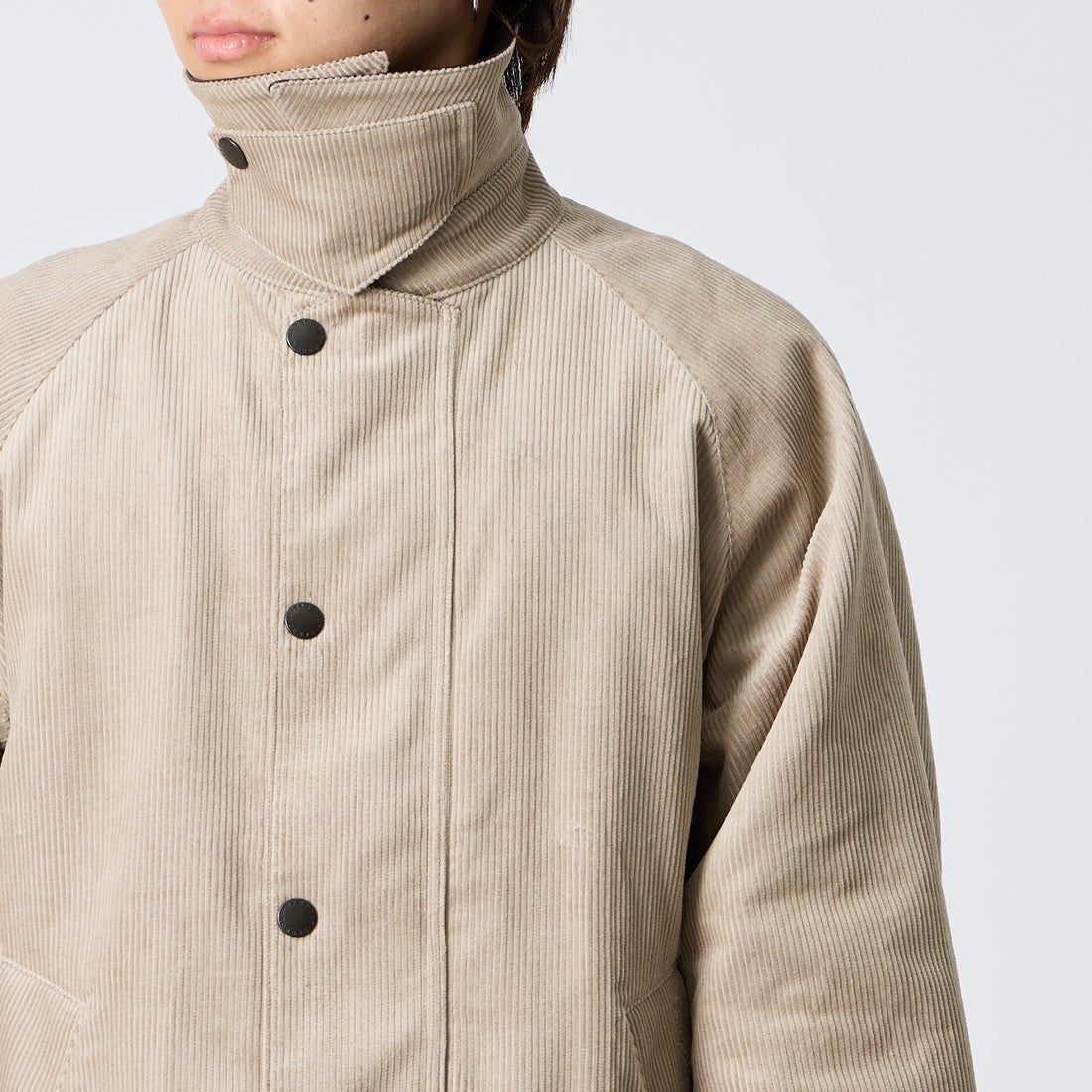Barbour [バブアー] 別注 TRANSPORT トランスポートコーデュロイジャケット [262MCAS247-JF] GREIGE &&モデル身長：177cm 着用サイズ：38&&