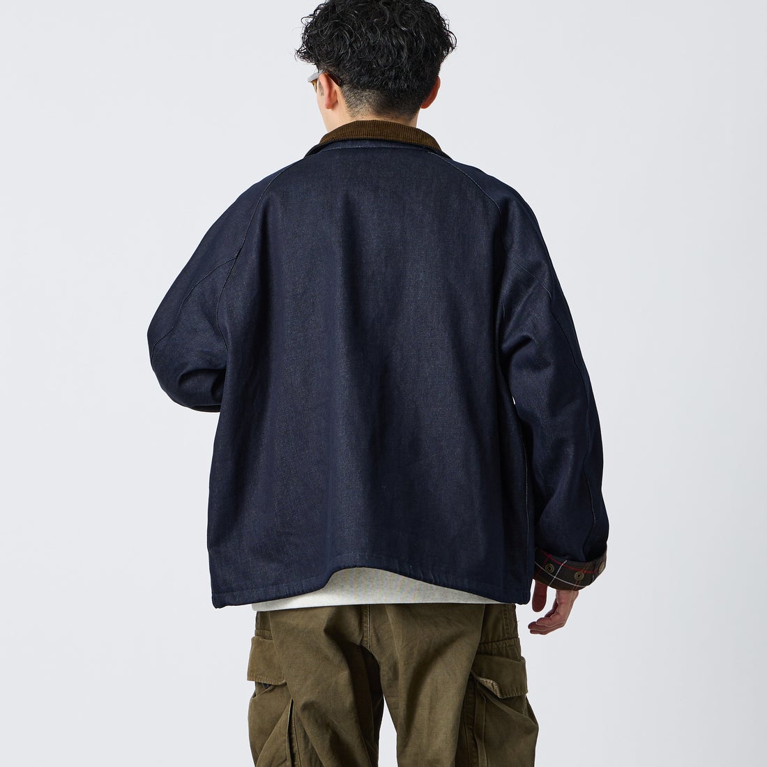 Barbour [バブアー] 別注 BEDALE スタンドカラー ビデイルショートジャケット [262MCAS248-JF] BLUE &&モデル身長：168cm 着用サイズ：38&&