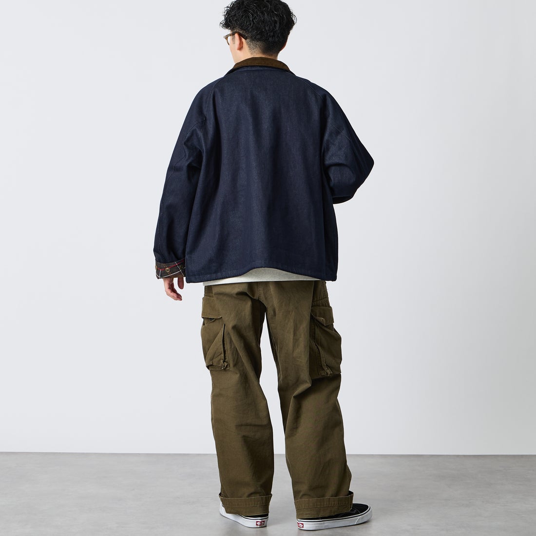 Barbour [バブアー] 別注 BEDALE スタンドカラー ビデイルショートジャケット [262MCAS248-JF] BLUE &&モデル身長：168cm 着用サイズ：38&&