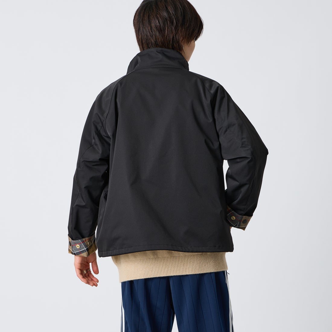 Barbour [バブアー] 別注 BEDALE スタンドカラー ビデイルショートジャケット [262MCAS248-JF] BLACK &&モデル身長：177cm 着用サイズ：38&&