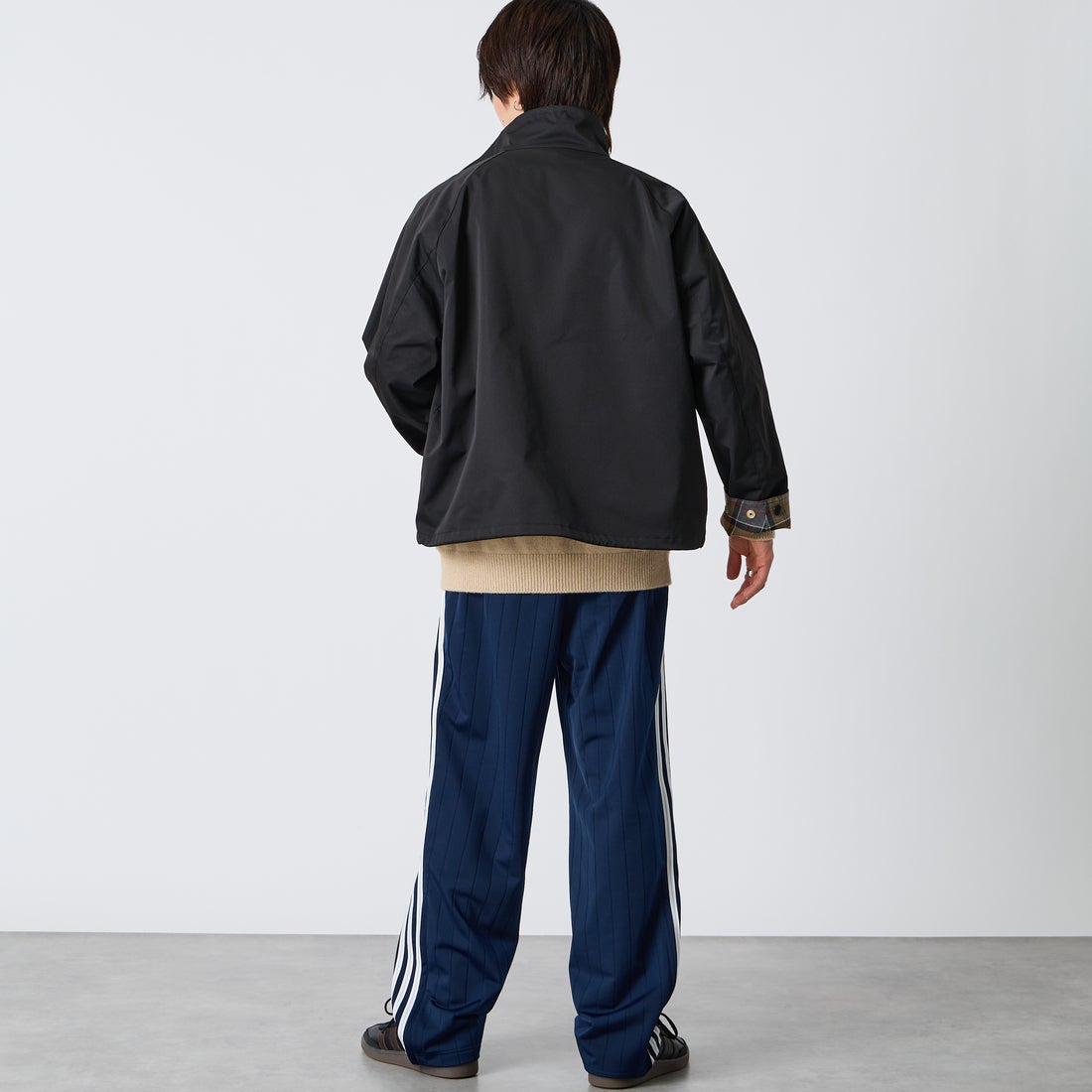 Barbour [バブアー] 別注 BEDALE スタンドカラー ビデイルショートジャケット [262MCAS248-JF] BLACK &&モデル身長：177cm 着用サイズ：38&&