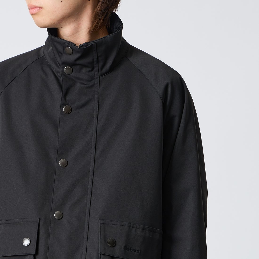 Barbour [バブアー] 別注 BEDALE スタンドカラー ビデイルショートジャケット [262MCAS248-JF] BLACK &&モデル身長：177cm 着用サイズ：38&&