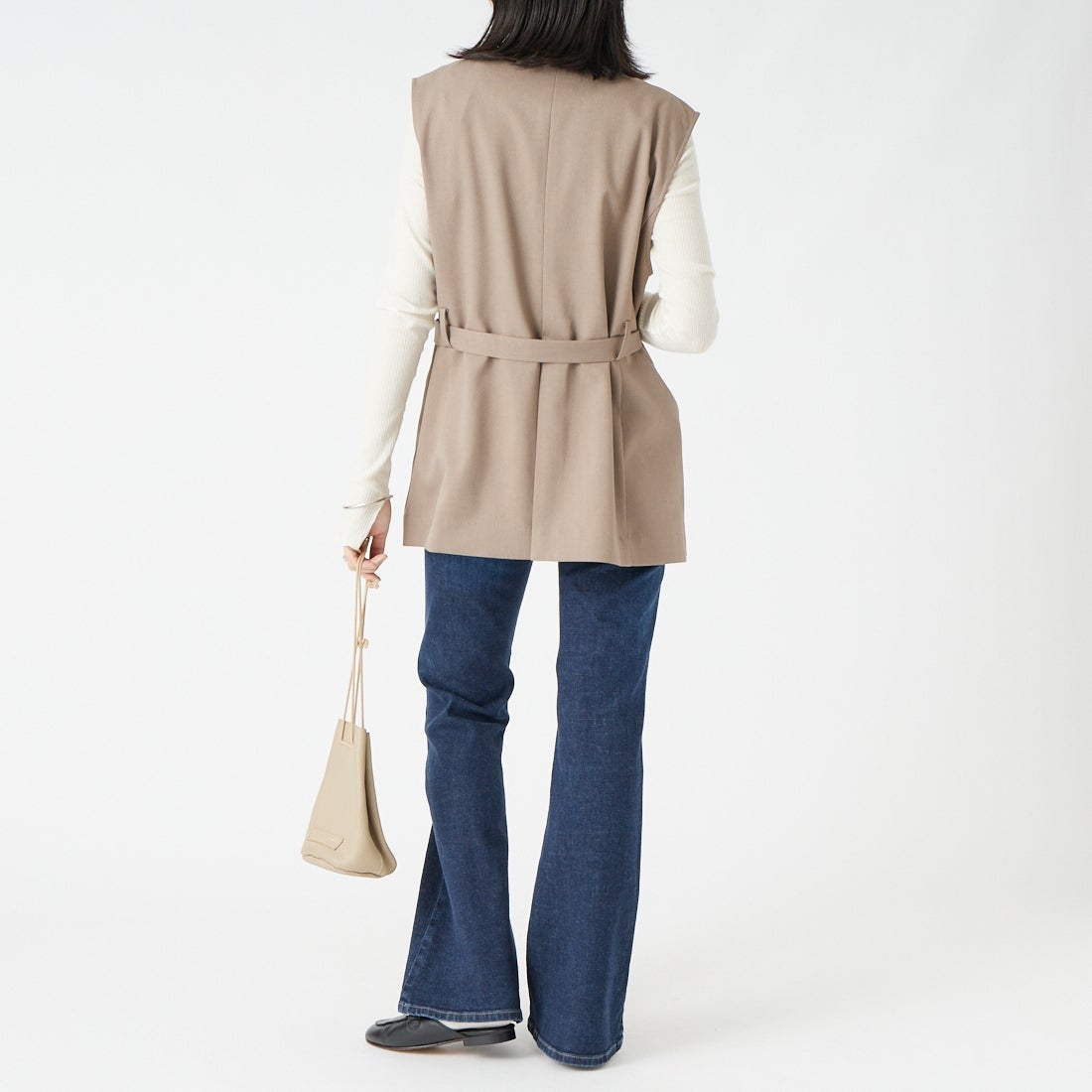 SOMETHING [サムシング] LISA モアフレアデニムパンツ [SEA51] 226 D.BLUE &&モデル身長：162cm 着用サイズ：26&&