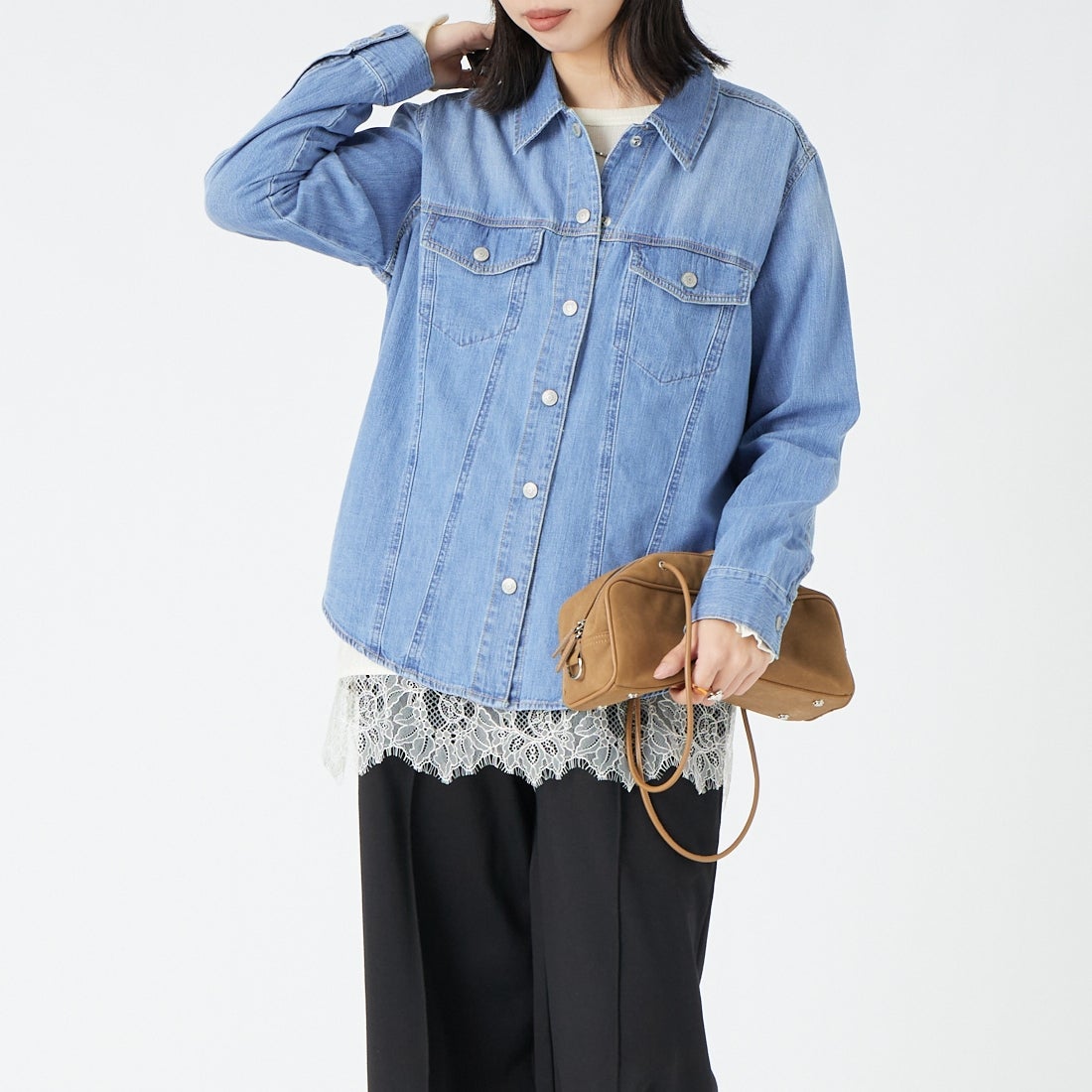 6298 LBLU &&モデル身長：162cm 着用サイズ：F&&